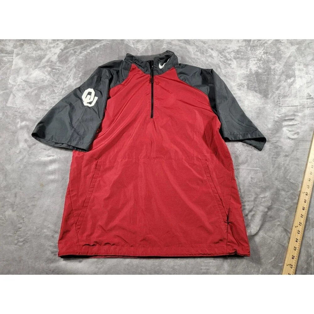 OU Oklahoma Sooners Nike Vent 1/4 Zip Short Sleeve Lightweight Windbreaker Small - Picture 2 of 8